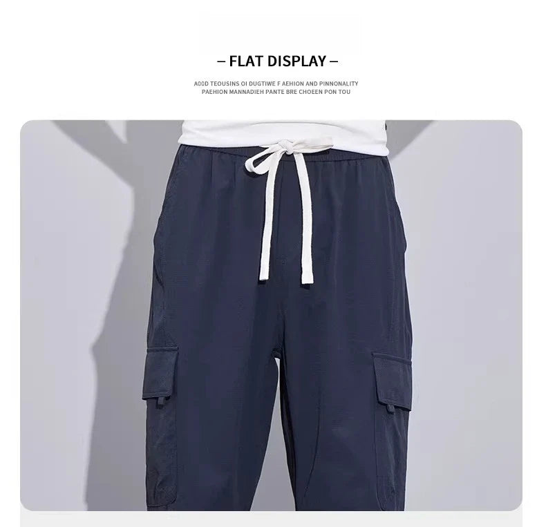 Brand Clothing Spring Summer Men's Cargo Pants Loose Straight Parachute Pants Sport Casual Long Trousers Male