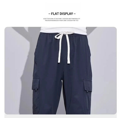 Brand Clothing Spring Summer Men's Cargo Pants Loose Straight Parachute Pants Sport Casual Long Trousers Male