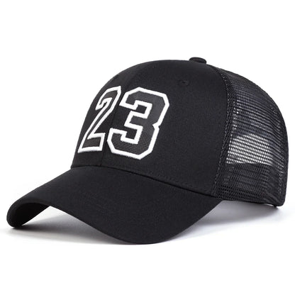 Unisex 23 Embroidery Baseball Net Caps Hip Hop Cap Spring Summer Outdoor Adjustable Casual Hats Sunscreen Hat ﻿