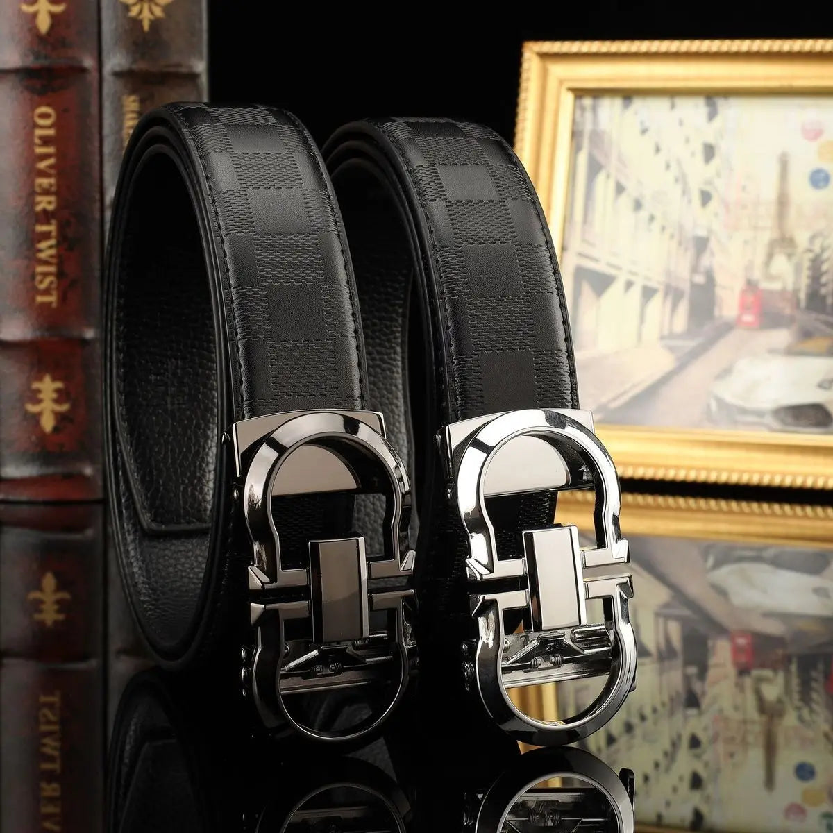 2026 Hot Selling Men's Belt - Genuine Leather Automatic Buckle, Luxury High Quality Waistband for Business & Casual Wear