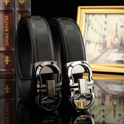 2026 Hot Selling Men's Belt - Genuine Leather Automatic Buckle, Luxury High Quality Waistband for Business & Casual Wear