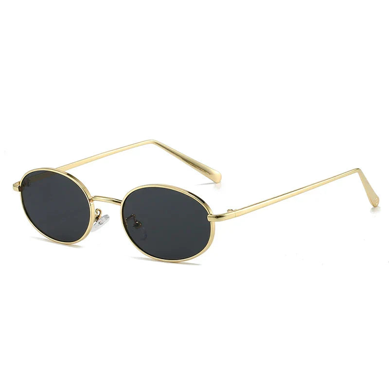 Retro Small Oval Metal Frame Women Sunglasses UV400 Men Punk Sun Glasses