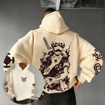 Trafalgar Law Anime Hoodie Cotton Pullover Japanese Cartoon Graphic Print Sweatshirt Streetwear Casual Autumn New Y2k