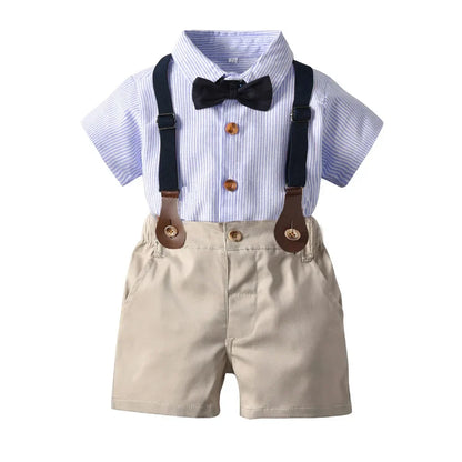 Kids Boys Formal Birthday Outfit Suit Toddler Gentleman Wedding White Shirt 1-7 Years Baby Pants Boys Ceremony Outfits