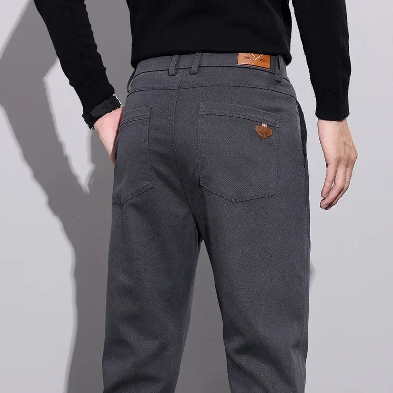 New Winter High-End Business Men's Suit Pants Autumn and Winter Slim Straight Casual Pants Versatile Fashion Trousers Korean