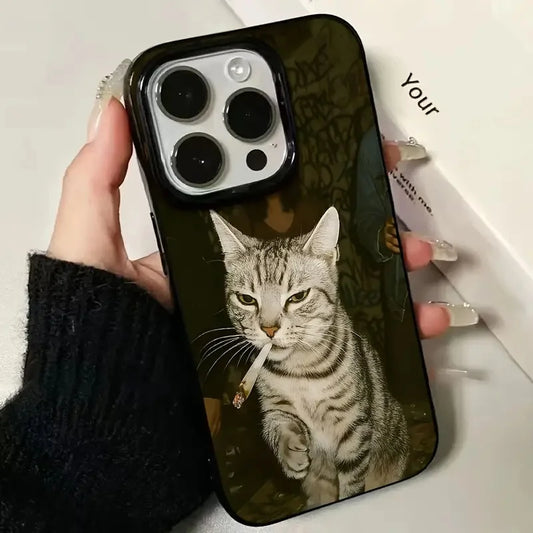 Smoking Cats Black Phone Case For IPhone 17 17Air 16 15 14 Plus 13 12 11 17 Pro Max X XS XR 7 8 Plus Soft Back Cover Case