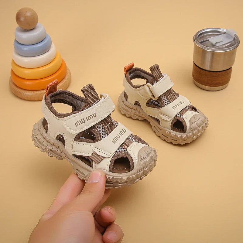 2026 New Summer Children Sandals For Boys Mesh Breathable Kids Sport Shoes Soft Sole Fashion Toddler Boys Beach Sandals EU21-30