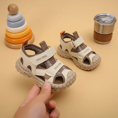 2026 New Summer Children Sandals For Boys Mesh Breathable Kids Sport Shoes Soft Sole Fashion Toddler Boys Beach Sandals EU21-30