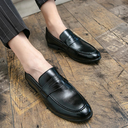 Men's Dress Shoes Trend Casual Business Leather Shoes For Men Classic Slip On Formal Social Wedding Leather Shoes Men Loafers