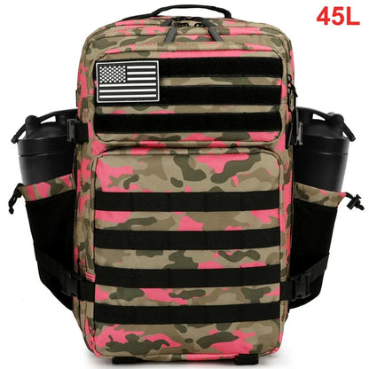 45L Tactical Backpack Men Outdoor Waterproof Sports Travel Gym Hiking Bug Out Bag Military Camping Hunting Survival Rucksack