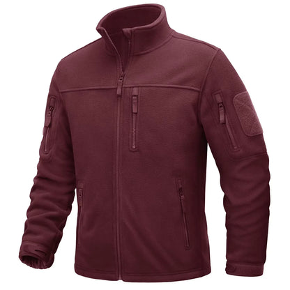 Men's Fleece Jackets Fall Winter Cold Weather Thermal Safari Jackets Windproof Full Zip Jackets Field Work Outwear
