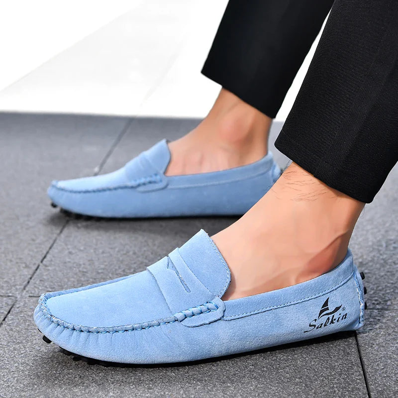Quality Men's Suede Slip On Loafers Fashion Lightweight Breathable Wallking Driving Shoes Comfort fashion Outdoor Men's Sneakers