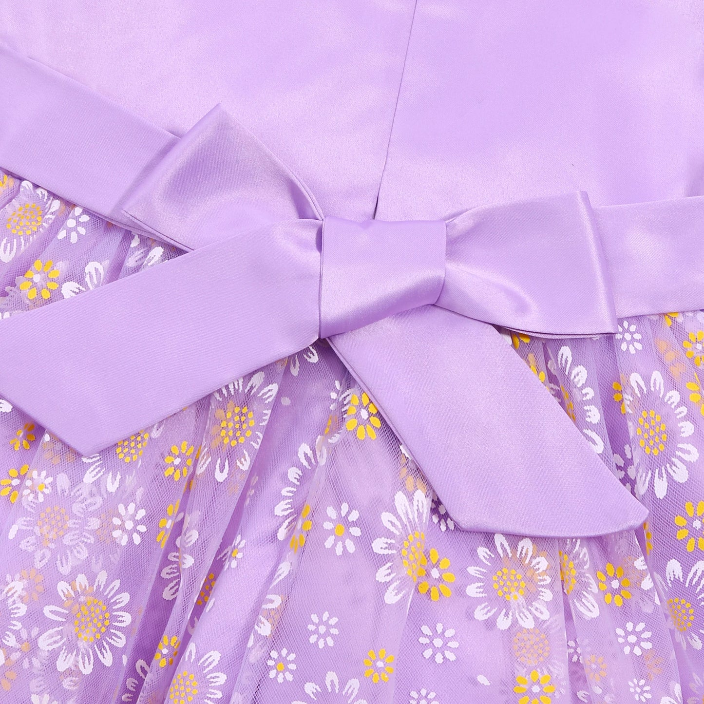 Cross-border special summer burst dress girls printed waist wedding dress flower girl short-sleeved princess puffy skirt