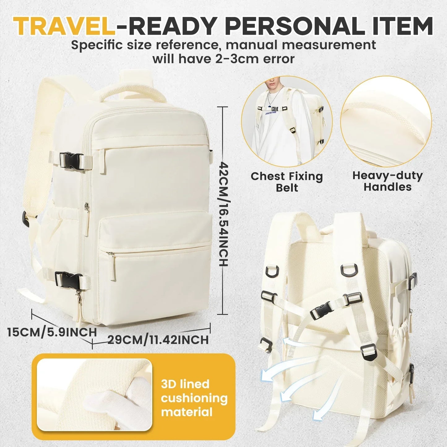 Backpack Travel Cabin Airplane Backpack, Air Vacuum Compression Backpack, Women Men Backpack Business Laptop Bag Handbag