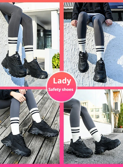 Indestructible Safety Shoes Women Work Sneakers Lightweight Security Boots Anti-smash Puncture-Proof Work Boots Steel Toe Shoes