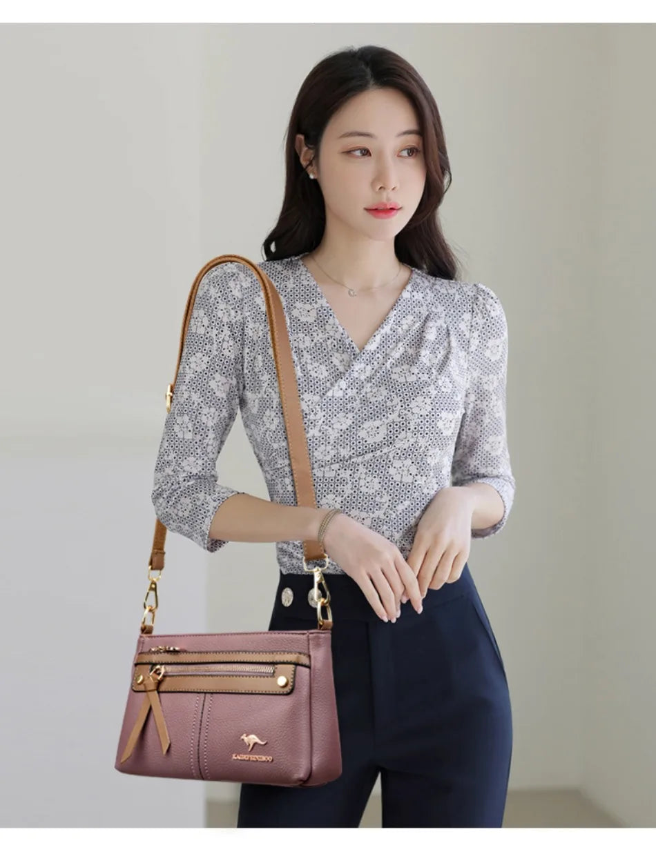 High Quality Leather Purses and Handbag Women Bag Luxury Designer Shoulder Crossbody Sac Ladies Casuial Messenger Tote Bag 2024