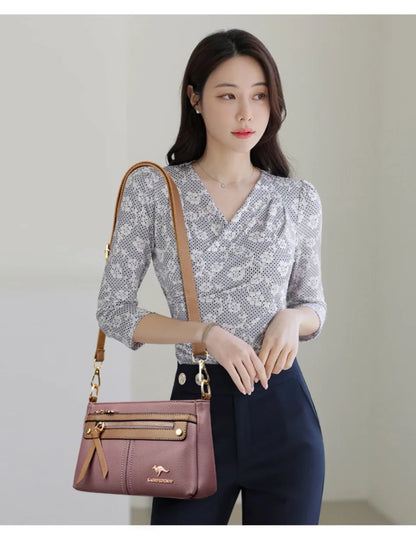 High Quality Leather Purses and Handbag Women Bag Luxury Designer Shoulder Crossbody Sac Ladies Casuial Messenger Tote Bag 2024