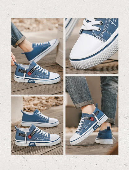 Men's plus size casual Canvas shoes summer soft-sole non-slip outdoor walking shoes fashion youth sports board shoes flat shoes