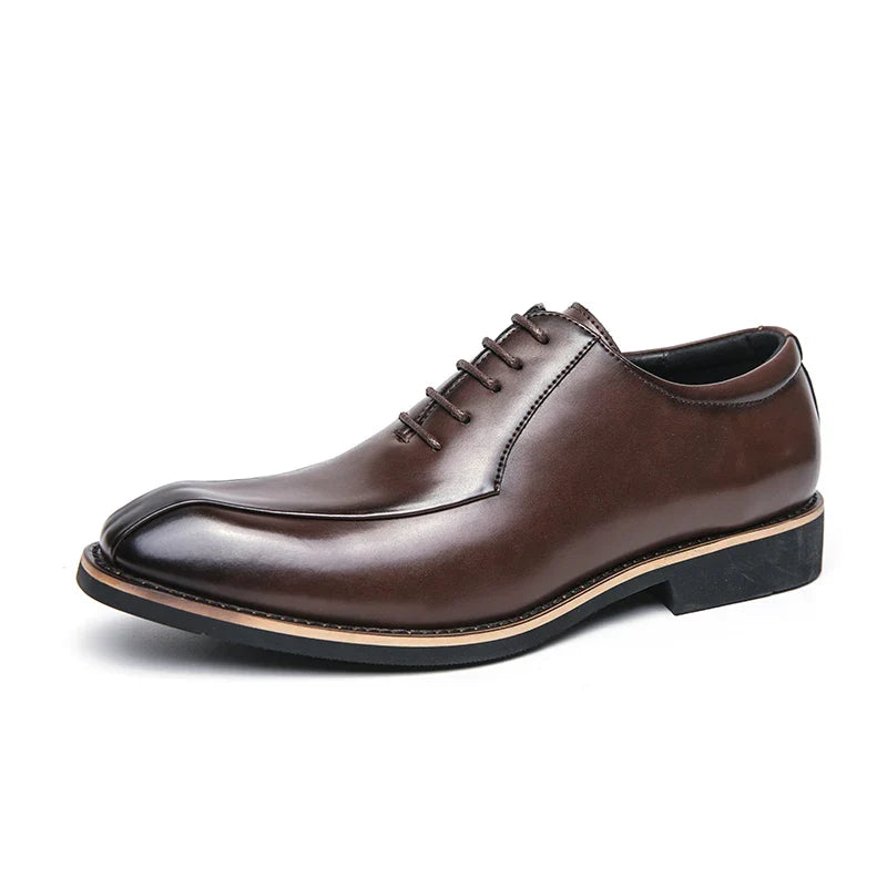 Luxury Business Dress Oxford Men Leather Shoes Painted Stripes Brogue Breathable Spring Autumn office wedding Shoes For Man