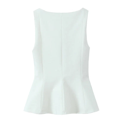 Women Sweet Elegant Tops Skirt Hem Halter Top New 2025 Fashion Spring Summer Romantic Casual Holidays Slim Tops