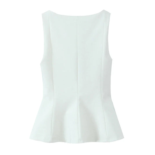 Women Sweet Elegant Tops Skirt Hem Halter Top New 2025 Fashion Spring Summer Romantic Casual Holidays Slim Tops
