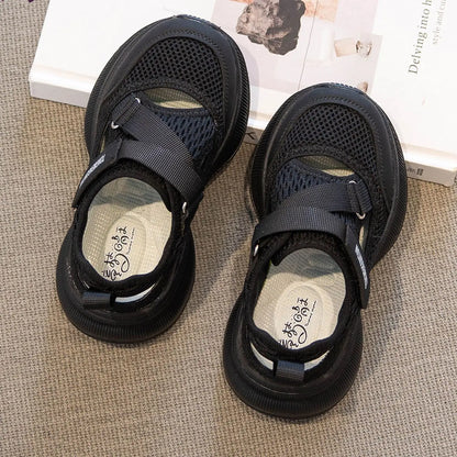 Boys Girls Sports Sandals Rotating Button Students Sneakers Hollowed-out Summer New Students Running Shoes Mesh Breathable