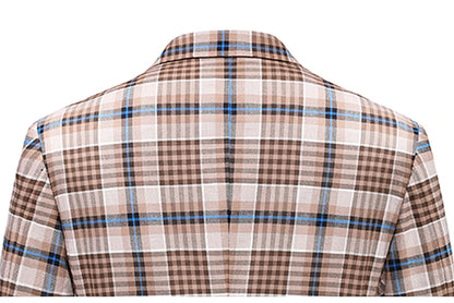 Blazers Calças Marca de Luxo Boutique Masculina Moda Xadrez Jaqueta Terno Casual de Negócios Calças Roupa de Festa para Noivo