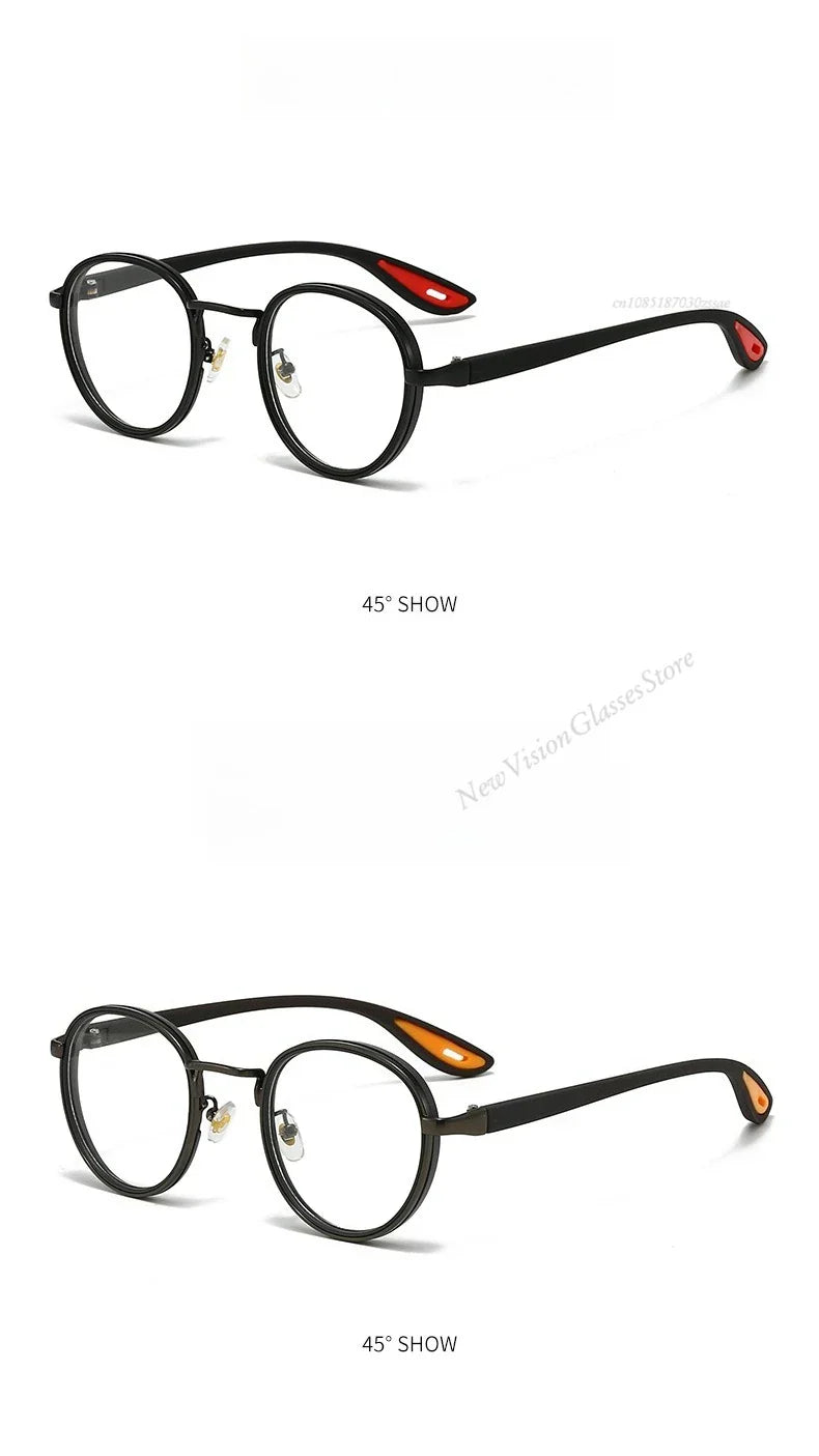 Vintage Designer Outdoor Sunglasses Men Round Fashion Plastic Titanium High Quality Sun Glasses Man UV Protection Glasses Woman
