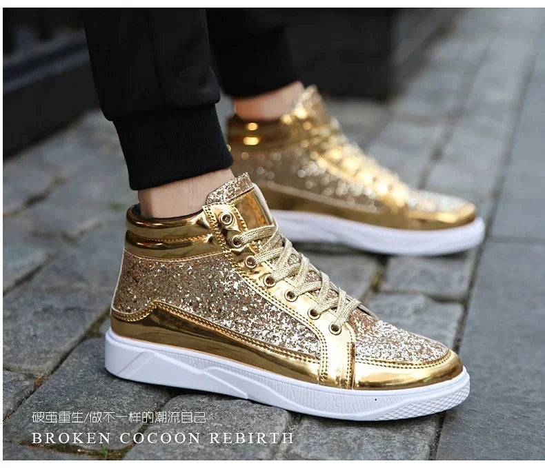 Mens Casual Shoes Non-slip Sports Outsole  Light High-top Men Fashion Boots Wear-resistant Male Sneakers 48