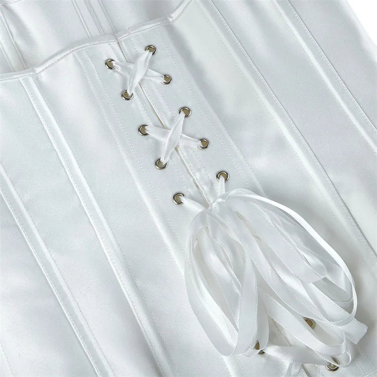 Corsets Bustiers for Women Overbust Corset Top Corselet Sexy Satin Lace up Zipper Corsetto Shaper Gothic Korsett Black