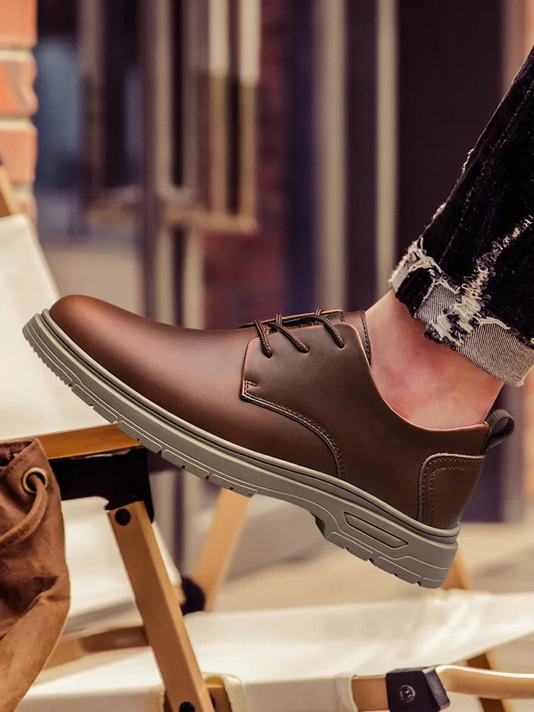 Handmade Men's Business Casual Shoes Comfortable Classic Lace-Up Work Shoes Fashionable Wedding Men's Footwear