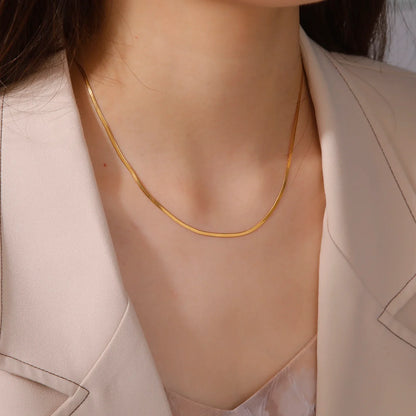 Stainless Steel Snake Chain Necklace for Women Men Gold Color Herringbone Choker Neck Chains 2026 Trend Jewelry Gift Hot