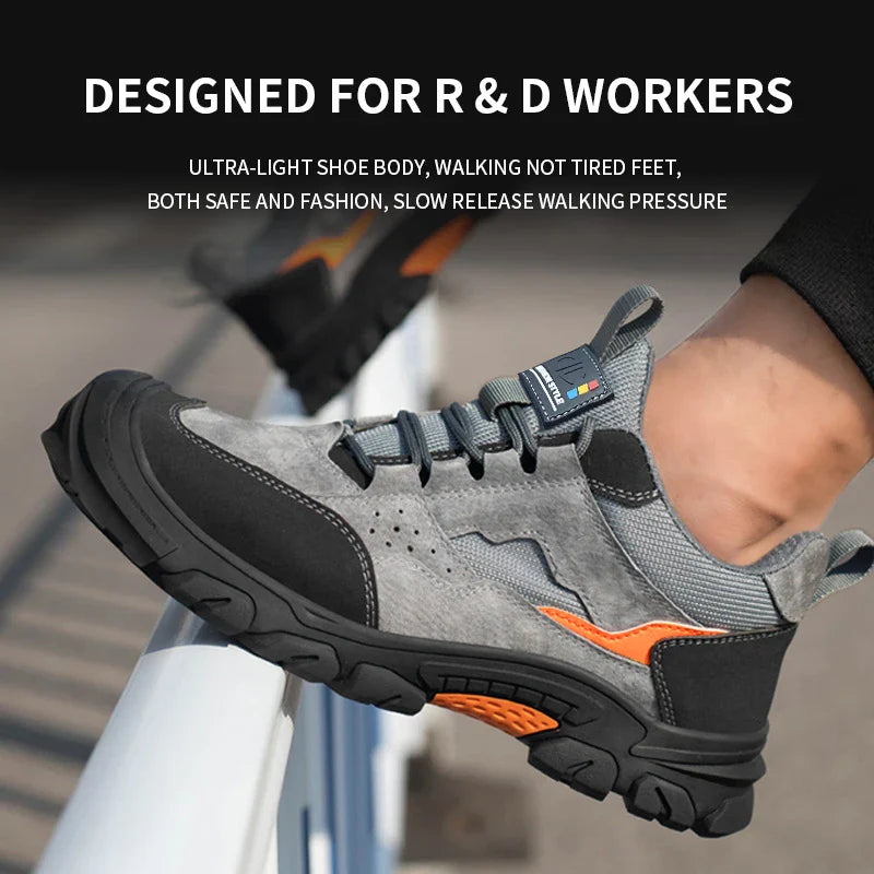 Steel Toe Shoes for Women Comfortable Safety Work Sneakers Industrial Non Slip Shoes Lightweight Puncture Proof Protective Shoes