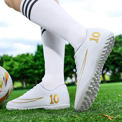 Low Top Soccer Cleats Men Football Boots TF AG Boys Turf Indoor Training Shoes Breathable Lightweight Comfortable Sport Sneakers