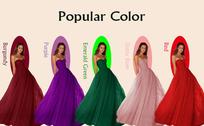 Vestidos de Baile Tomara que Caia Femininos 2026 Vestido de Festa Longo de Tule com Decote Coração para Eventos Formais Vestido de Festa de Luxo