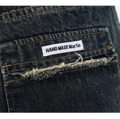Harajuku Streetwear Retro Fashion Autumn Women High Waist Jeans Loose Wide Leg Straight Loose Denim Trousers Y2K Baggy Pants