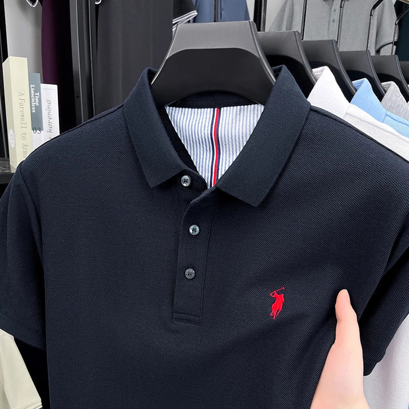 High end brand 100% cotton short sleeve polo shirt men luxur pony embroidery comfort breathable fashion T-shirt summer new top