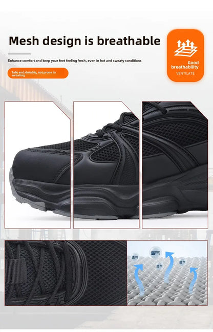 Safety Shoes Men Shoes Breathable Anti Smashing Puncture Comfortable Men's Safety Tennis Steel Toe Cap Puncture