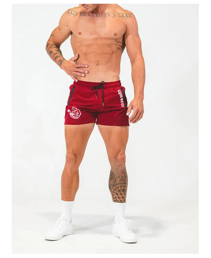 Men's Printed Shorts Summer Quick Dry Side Double Zipper Pockets Design Running Basketball Training Gym Shorts