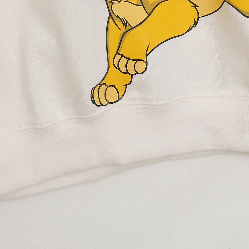 Embroidery Sweatshirt The Lion King Simba Nala Cartoon Jumper O Neck Long Sleeve Women Casual Pullover Top