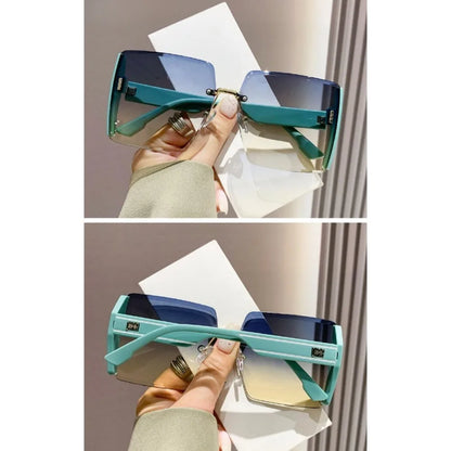 Women Fashion Rimless Beach Gradient Sunglass Original Lady Retro UV400 Eyeglasses