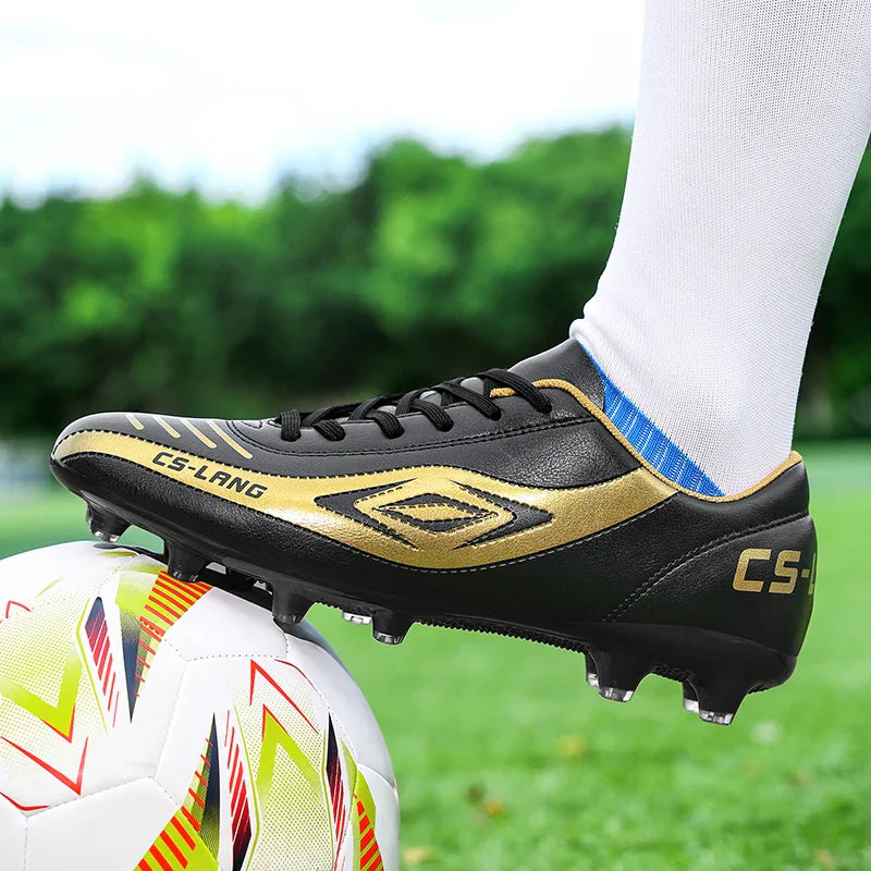New Men Football Boots Breathable Professional Soccer Shoes Turf Outdoor Non-slip Long Spikes Adult Ultralight Training Futsal