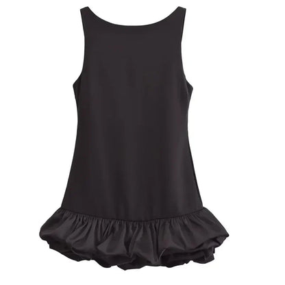 White Short Dress Women's Ruffle Backless Party Dresses Black Red Sleeveless Bodycon Mini Dress Woman Summer Sexy Vestidos