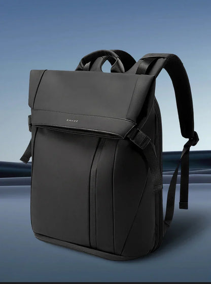 Men Fashion Backpack 15.6 inch Multifunctional Waterproof Backpack Daily Travel Bag Casual School Rucksack with Buckle