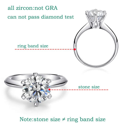 0.5-5CT Certified Moissanite Solitaire Ring for Women D Vvs1 Sparkling Wedding 925 Sterling Silver Lab Diamond Band GRA