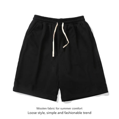 European shorts for men plus size for middle-aged and young loose and versatile five quarter pants breathable beach pants studen