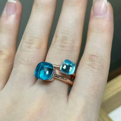 Classic and Petite Ring Set for Women Colorful Cyrstal Fashion Jewelry Gift Vanlentine's Day