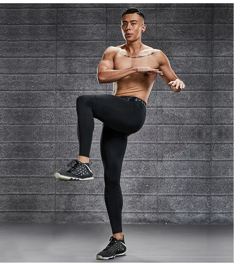 Men's Compression Pants for Running Cycling Basketball Soccer Elasticity Sweatpants Fitness Tights Legging Trousers Rash Guard