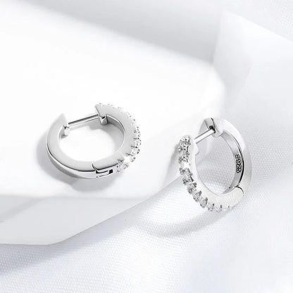 D Color All Moissanite Hoop Earrings for Women High Quality S925 Sterling Silver Jewelry Girl's Birthday Gift Wholesale