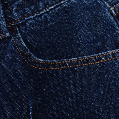Calça Jeans Feminina de Cintura Alta com Perna Larga, Lisa, Versátil e Solta, Nova Coleção de Verão